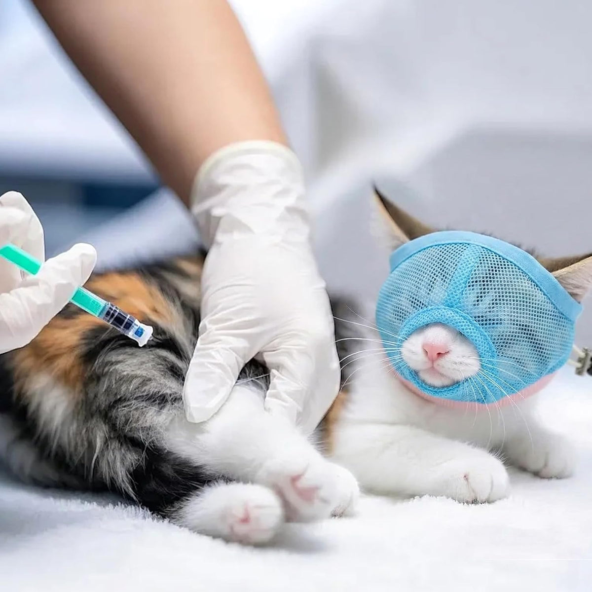 Pezluxe 2pcs Cat Muzzle for Grooming & Nail Trimming