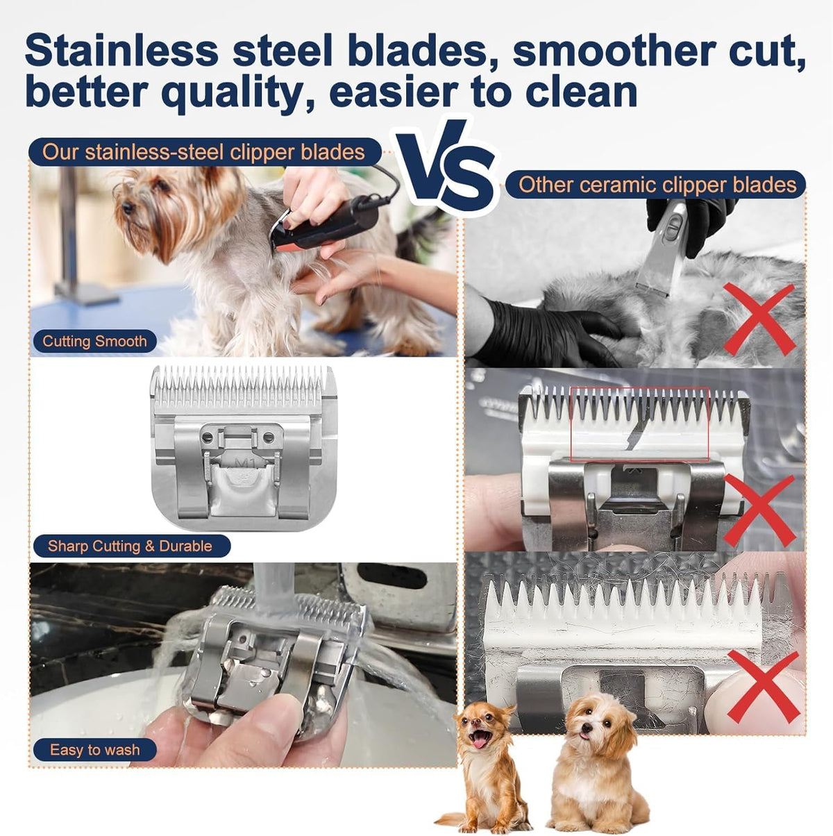 (10#&4FC) Clipper Blade Compatible with Andis,Wahl and Oster Dog Clippers