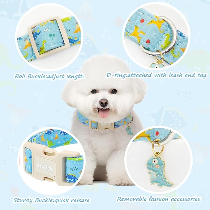 Dinosaur Dog Collar for Medium Dogs, Cute Puppy Collars - Image 4
