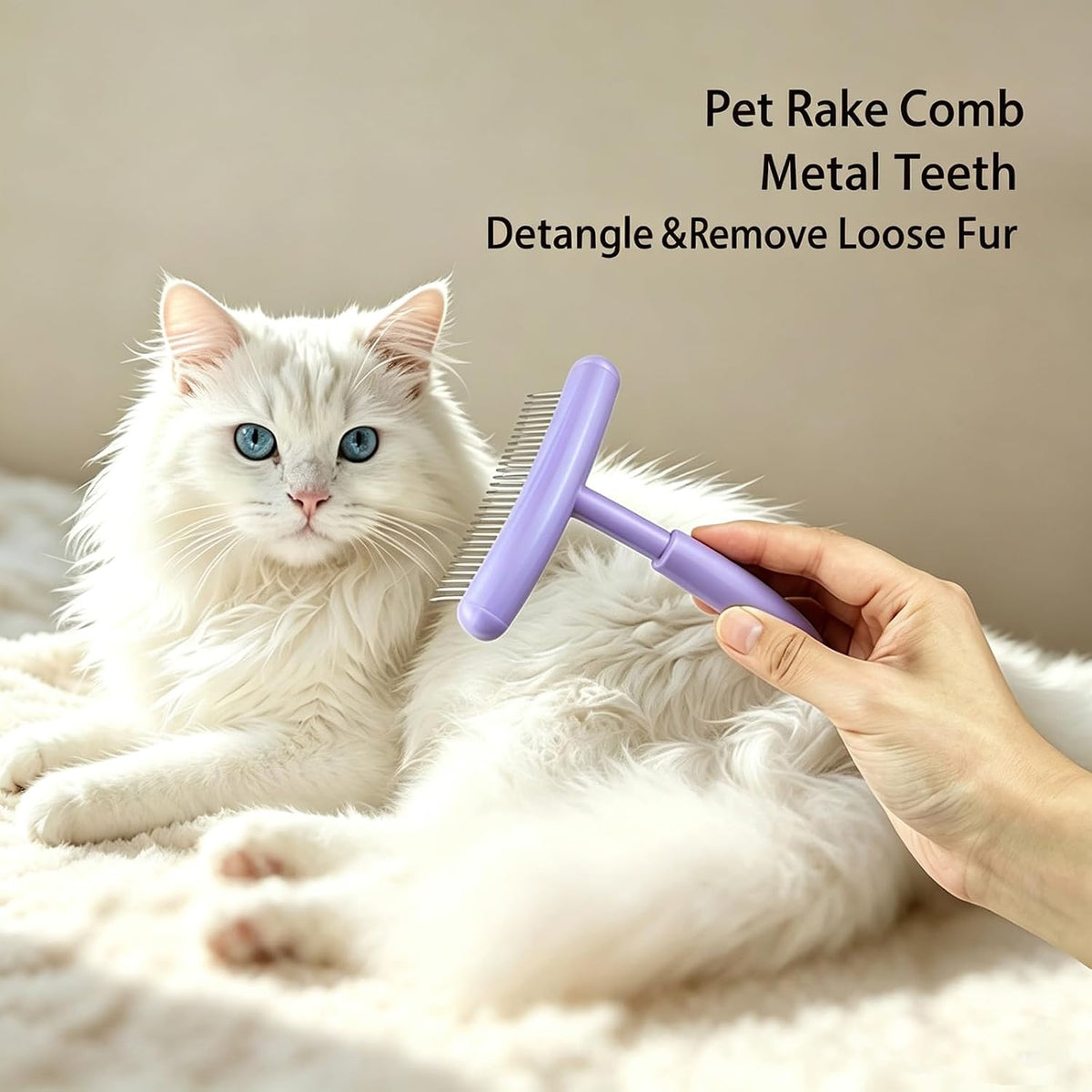 Undercoat Rake for Dogs & Cats, Dematting & Deshedding Purple