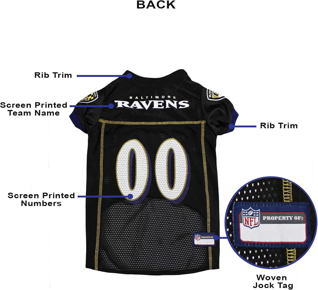 Pets First Baltimore Ravens Dog Jersey, Small, Official NFL Apparel for Dogs