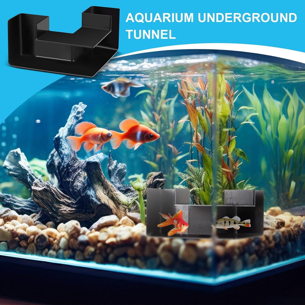 Nuanchu 2 Pcs Aquarium Underground Tunnel, Dual-Entrance Fish Hideout Cave