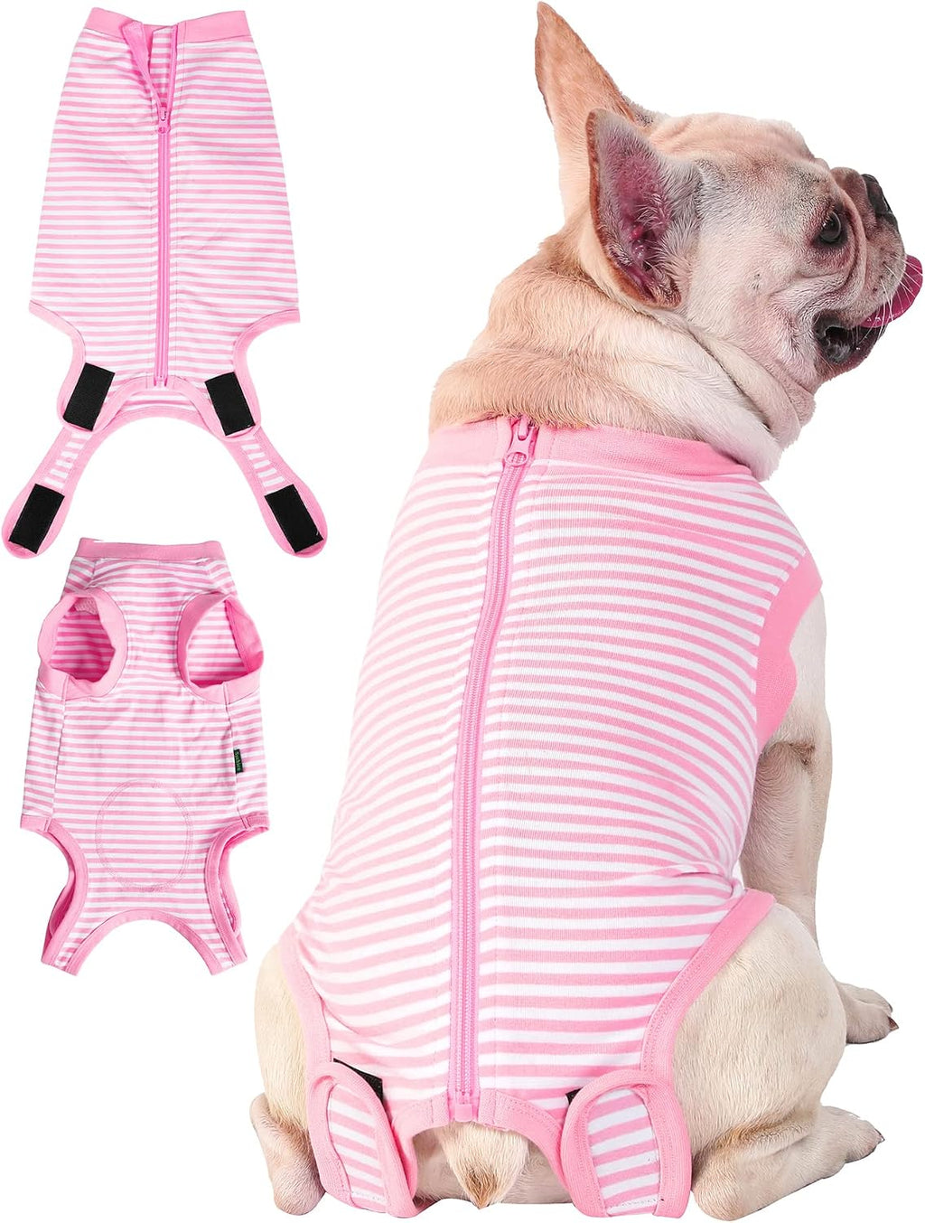 Dogs Cats Recovery Small Suit for After Surgery,Professional Pet Recovery Shirt Dog Abdominal Wounds Bandages,Substitute E-Collar & Cone,Prevent Licking Dog Onesies,Black-White XS
