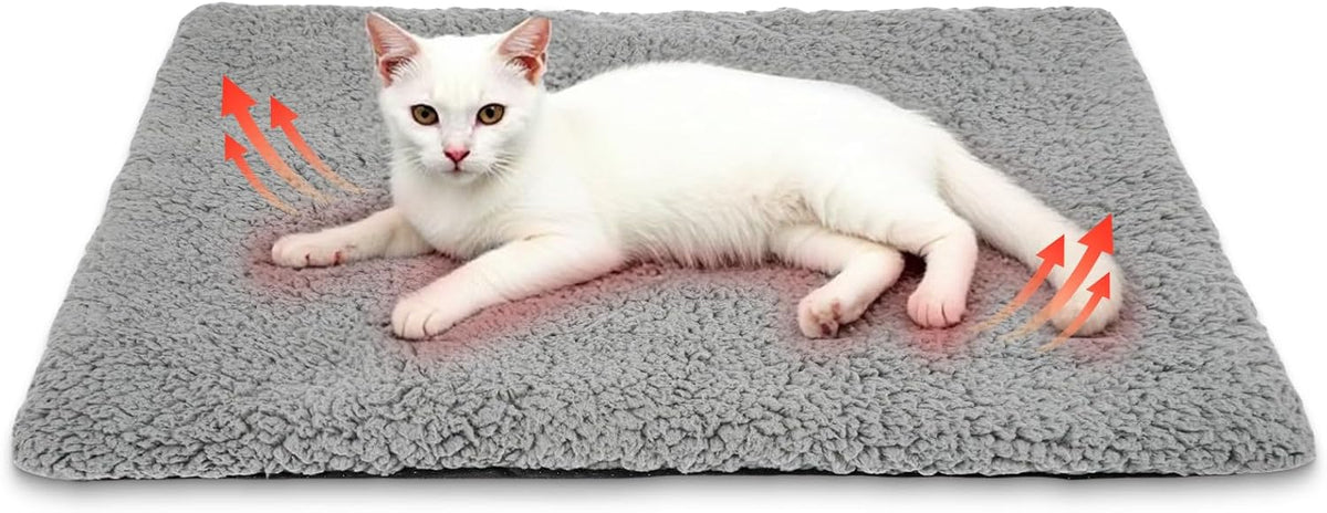 Self Warming Cat Bed Self Heating Cat & Dog Pad - Waterproof Heated Thermal Mat, Non-Slip, Washable for Senior Pets, Kittens, Dogs, Indoor/Outdoor Use, Non-Electric(Dark Grey, 24" X 18")