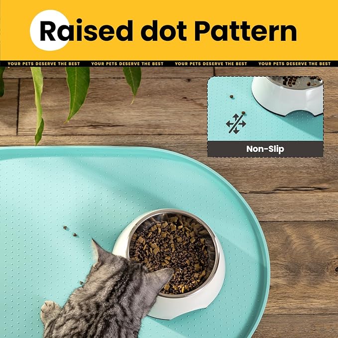 Dog Food Mat, Raised Edges Pet Food Mats - Image 8