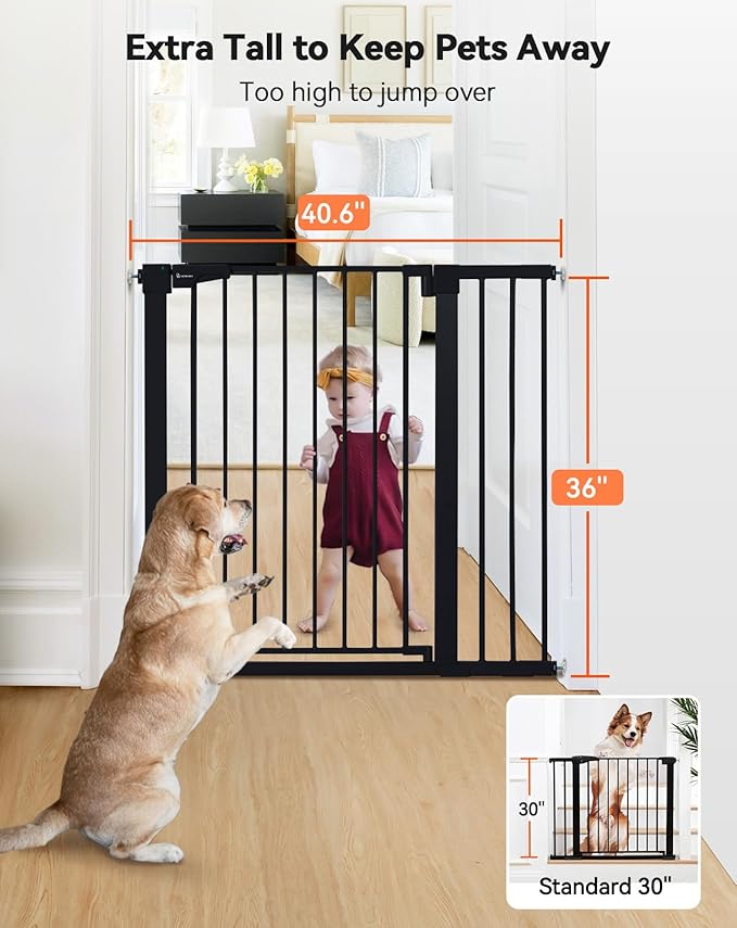 COMOMY 36" Extra Tall Baby Gate - Image 2