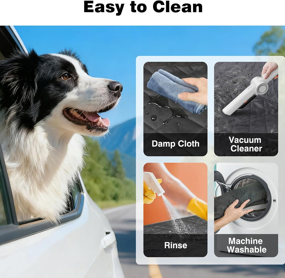 PetJoy Dog Car Seat Cover – 600D Heavy Duty Waterproof & Scratch-Resistant, Non-Slip Rear Seat Protector for Dogs, Fits SUVs, Trucks, Cars