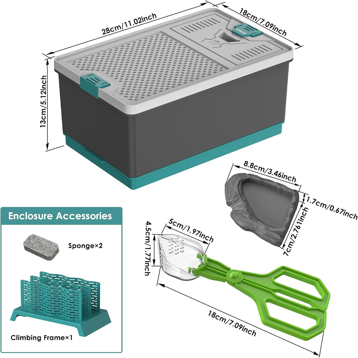 Self-Cleaning Cricket & Roach Feeder Habitat with Escape-Proof Lid