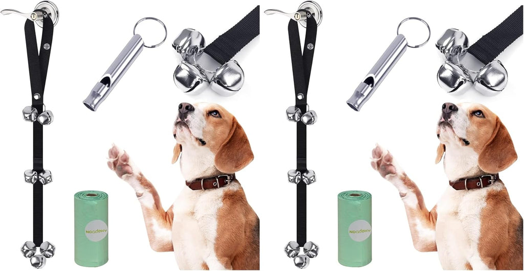 Dog Doorbells Pet Bell for Door Potty Training, Adjustable Door Bells for Dogs Puppies Poochie Doggie to Ring to Go Outside, Hanging Bells for Doorknob/Handle (1-Pack)