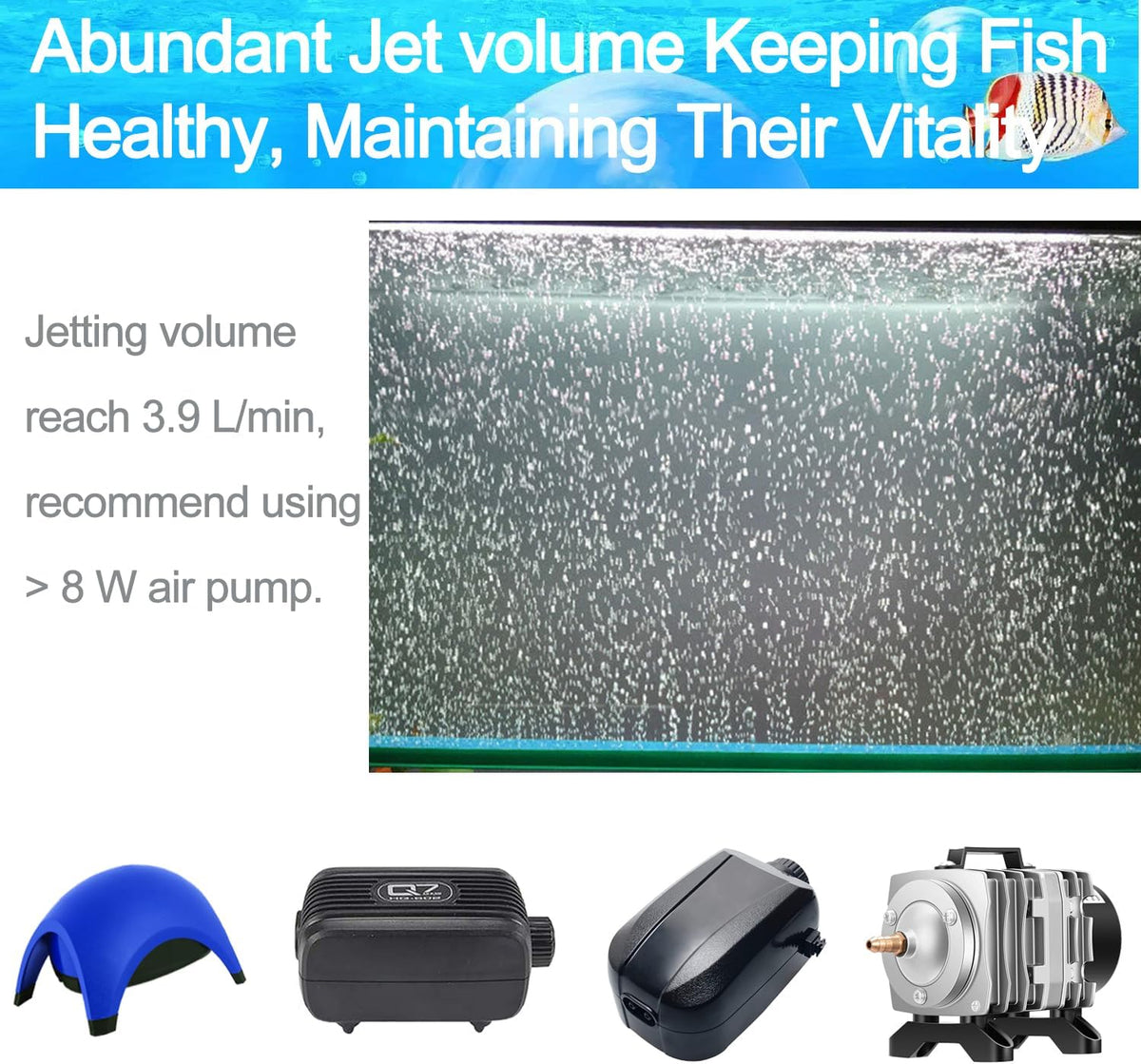 Aquarium Air Stones 14 Inch Air Stones for Aquariums Large with 5 Pcs Square Oxygen Diffuser Long Bubble Release Mineral Airstones for Fish Tank Pumps DWC Bucket Reservoir Pond