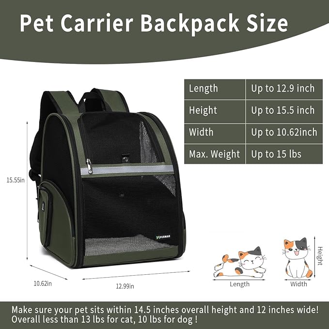 Cat Backpack Carrier for Small Dogs and Medium cat Puppy Kitten Bunny Pet - Image 5