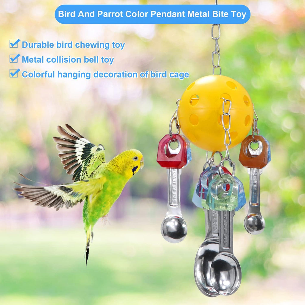 Litewoo Bird Chew Toy Metal Spoons Hanging for Parrot Macaw