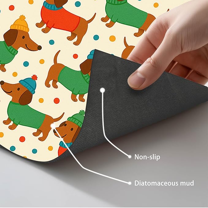 Cute Dachshund Dogs Pet Food Mat Spill-Proof Pet Feeding Mat - Image 5