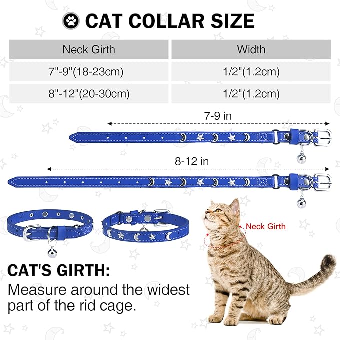 Leather Cat Collars for Boy Girl Cats - Image 3
