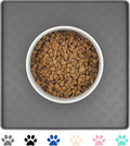 Ptlom Grey Pet Placemat for Dog and Cat, Waterproof Non-Slip Silicone Feeding by PTLOM