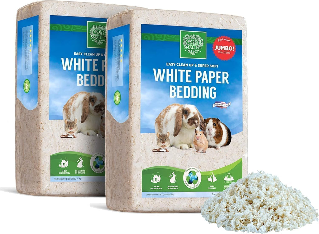 Small Pet Select White Paper Bedding, Guinea Pig, Odor Control, 56 L