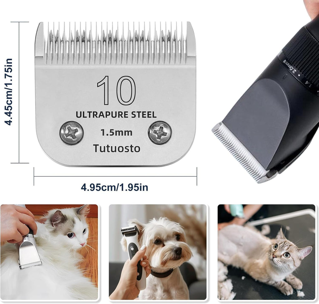 (10#&4FC) Clipper Blade Compatible with Andis,Wahl and Oster Dog Clippers