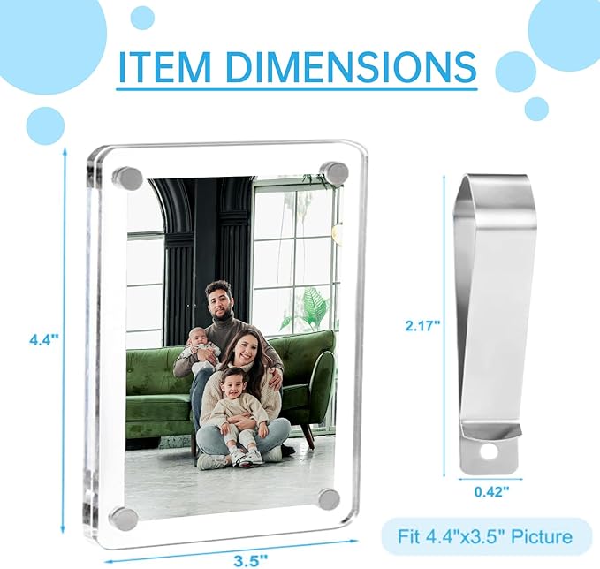 2 Pack Magnetic Car Visor Photo Holder – Personalized Acrylic Clip - Image 2