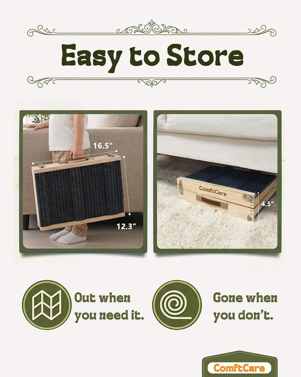 Dog Ramp for Couch, Adjustable Foldable Portable for Small Dogs