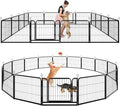 Dog Playpen Outdoor Extra Wide 16 Piece Panels Heavy Duty Dog Fence 24" Height by Committedtobetterpetlife
