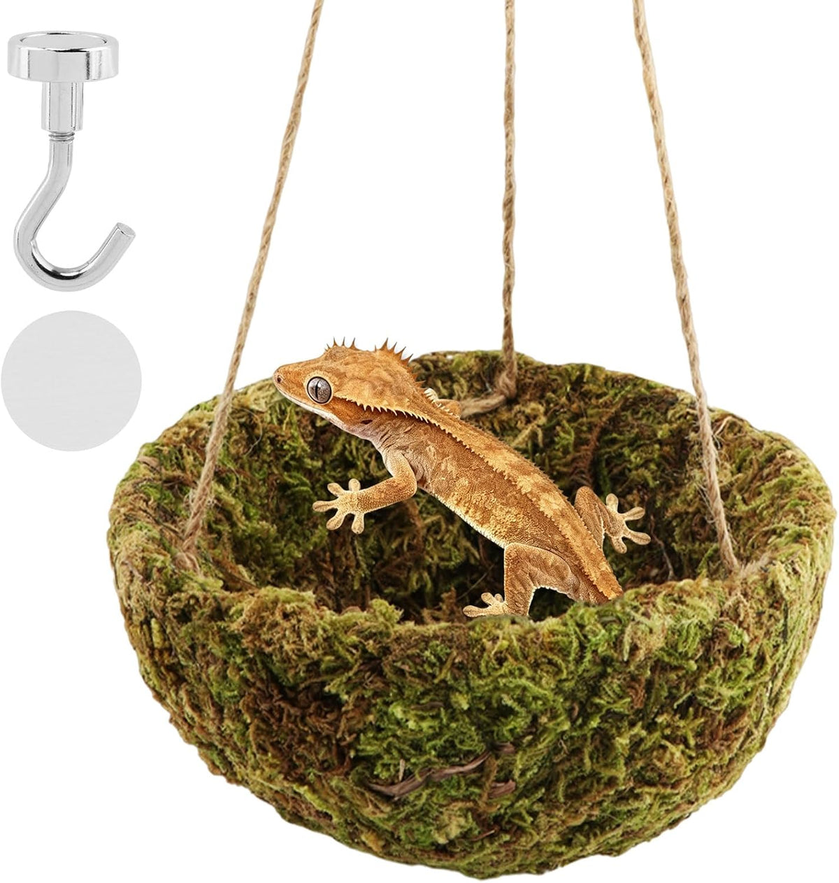 Handmade Crested Gecko Tank Accessories, Hanging Moss Reptile Hideout