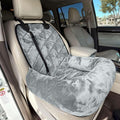4Knines Dog Car Seat, Plush Travel Bed for Small-Medium Dogs, Grey