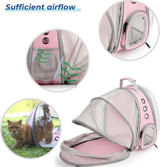 Lollimeow Cat Carrier Backpack, Expandable Bubble Pet Carrier - Image 3