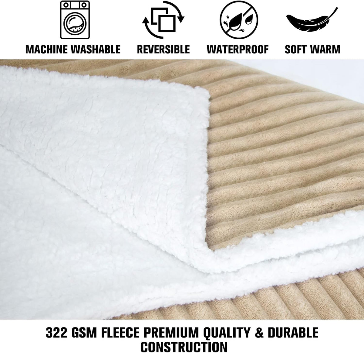 Waterproof Dog Blanket Soft Pet Cat Blanket 35x25 in Brown