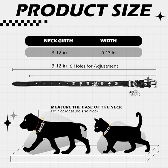 EXPAWLORER Cat Collar for Girl Boy Cats- Adjustable Leather Pet Collar - Image 2