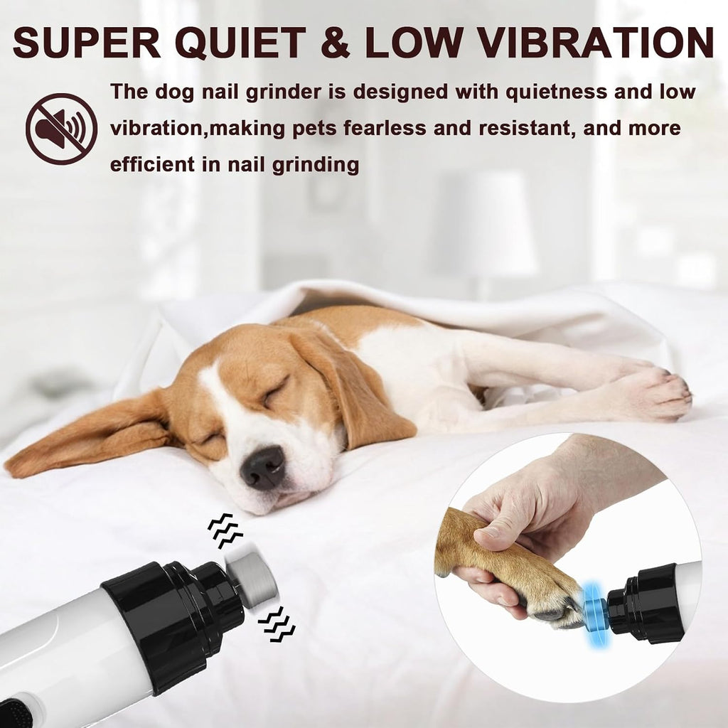 Upgraded Quiet Electric Dog Nail Grinder for Hard/Thick Pet Nails