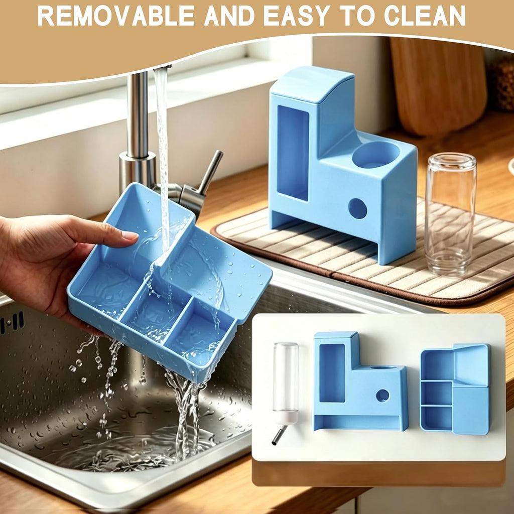 Automatic Hamster Feeder, 2-in-1 Water Bottle Dispenser No Drip