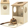 Sugar Glider Nest Nesting Box House for cage， Small Animal Accessories，Made of Wood, Easy to Clean，Toys Supplies