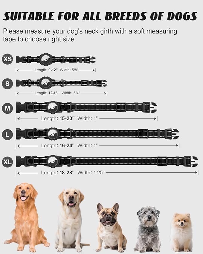 Joytale Airtag Dog Collar, Reflective Pet Collar - Image 5