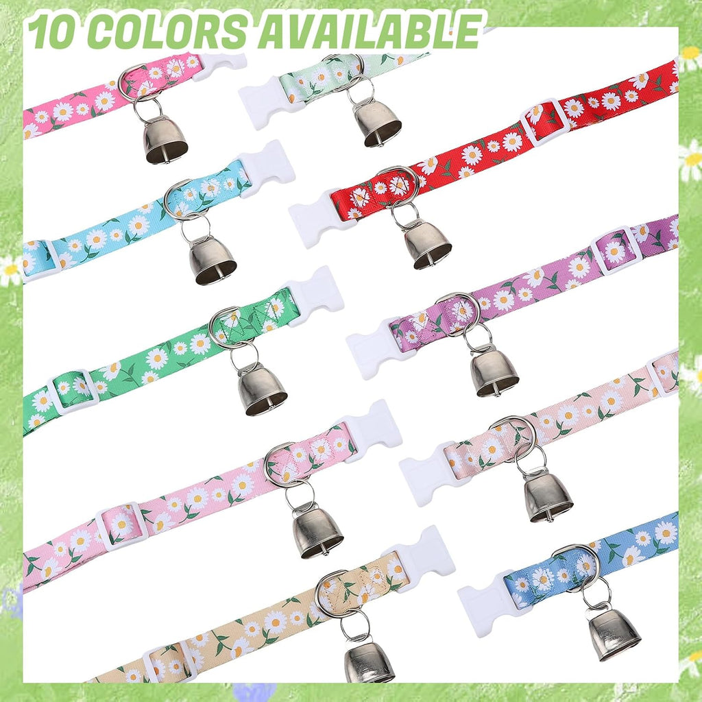 10 Pack Floral Goat Collars Adjustable Grazing Collar with Copper Bells