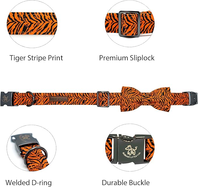 Elegant little tail Dog Collar, Tiger Print Pet Collar Fashion Boy Dog Collars - Image 2