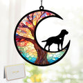 Dog Memorial Gifts for Loss of Dog Angel - Pet Dogs Memorial Suncatcher Gifts for DIY Dogs Death Sympathy Pass Away Gift with Card Name Date