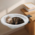 Cat Desk Bed, Clamp-On Cat Hammock for Desk, 16.5" Round Perch, 44 Lbs