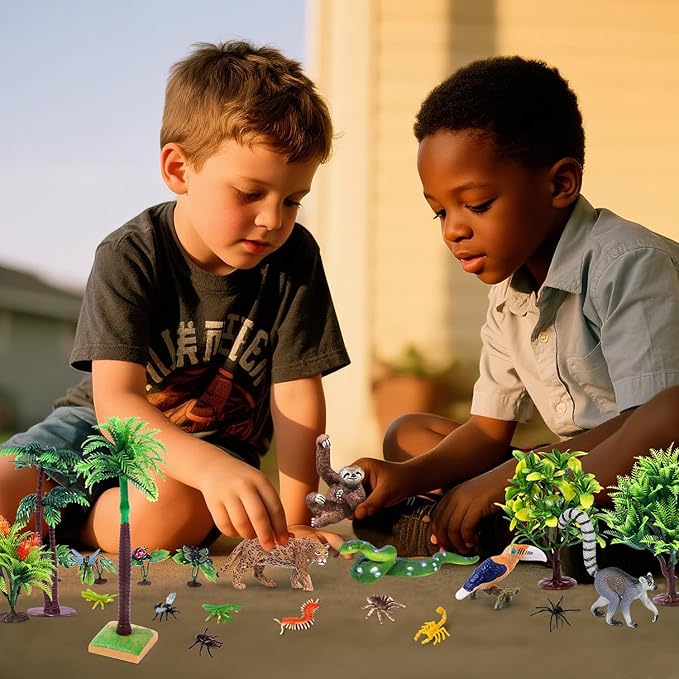26Pcs Rainforest Animal Figures, Realistic Jungle Animals Toys - Image 4