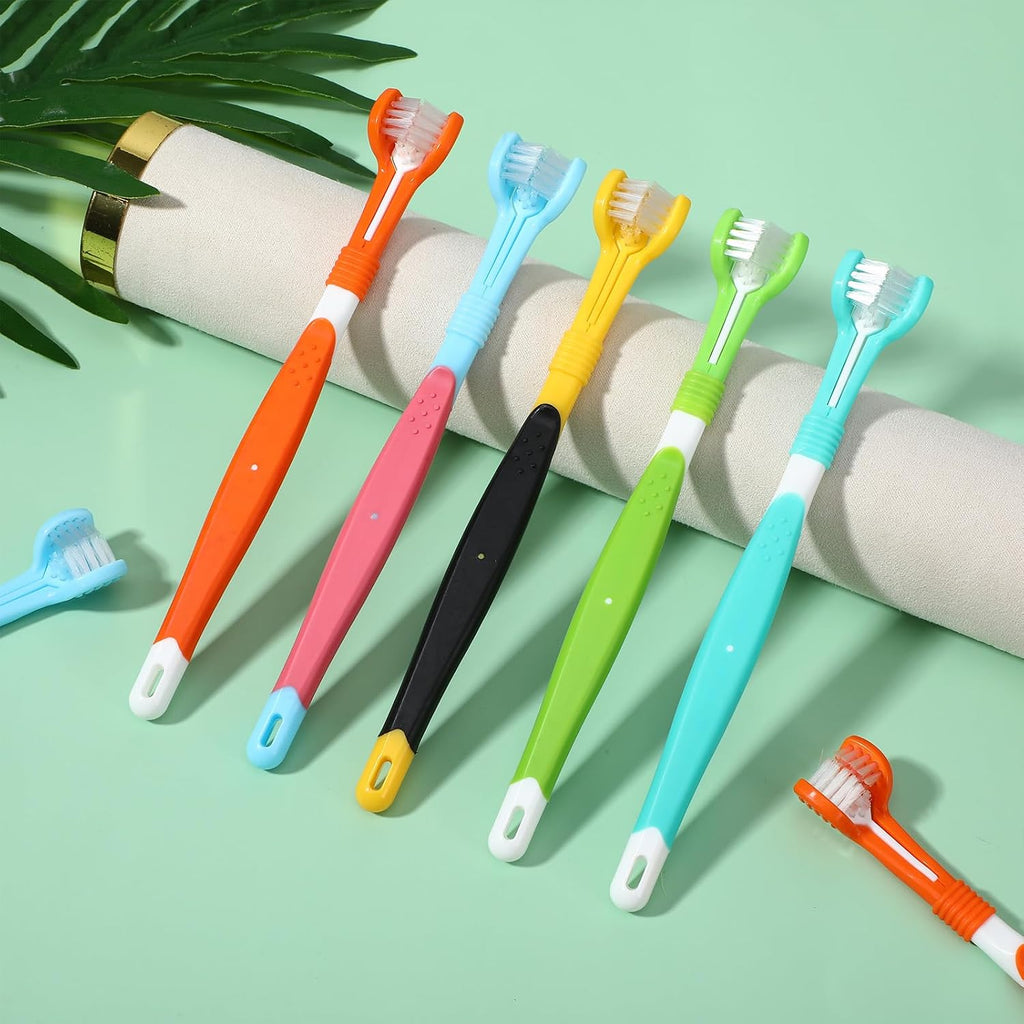 30 Pack 3 Sided Toothbrush for Dogs, 7 Inch Cleaning Brush, Pet Dental Care
