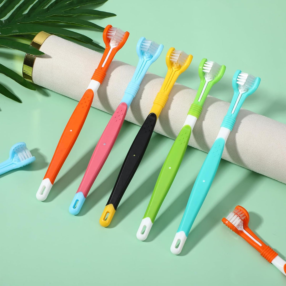 30 Pack 3 Sided Toothbrush for Dogs, 7 Inch Cleaning Brush, Pet Dental Care