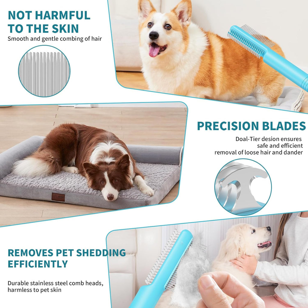 Dematting Comb & Hair Remover Glove, Pet Grooming Tools for Dogs & Cats