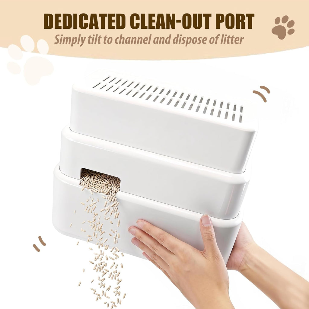 3 Steps Cat Litter Box Step with Litter Mat for Automatic Litter Boxes