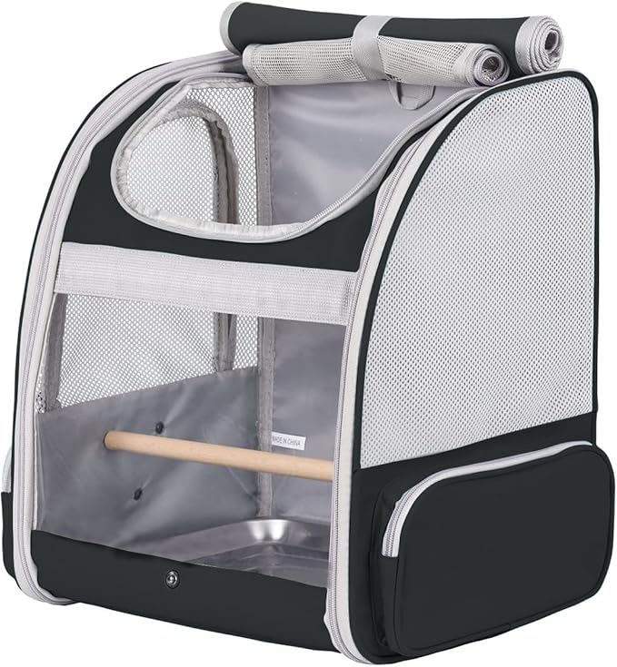 Bird Backpack Carrier with Stand Perch, Bird Travel Backpack - Image 3
