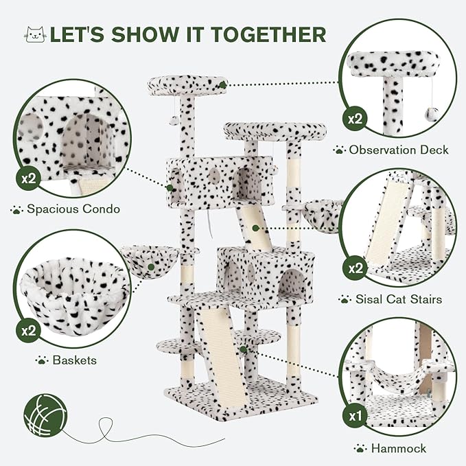 MUTICOR 66 Inches Multi-Level Large Cat Tree Tower - Image 5