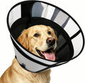 Soft Transparent Dog Cone Collar, Depth Adjustable Recovery Cone