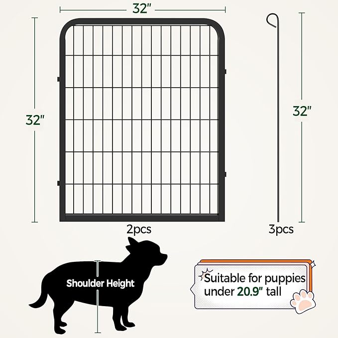 Yaheetech Dog Playpen Outdoor, 32 inch 4 Panels Dog Pen Indoor Heavy Duty Puppy - Image 5