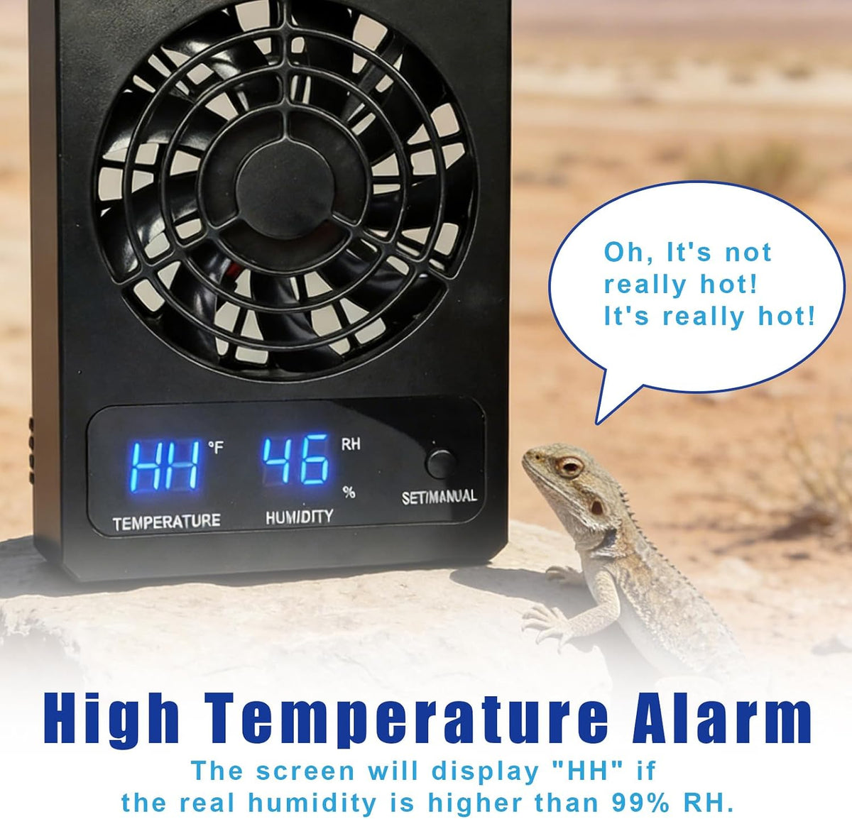 kathson Reptile Ventilation Fan with Humidity Sensor, Reptile Dehumidifier with LED Digital Thermometer for Reptile Enclosure and Terrarium, Terrarium Fan for Snake Bearded Dragon Gecko
