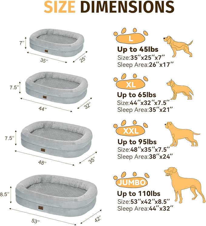 Orthopedic Washable Large Dog Bed: Cooling Dog Bed - Image 2