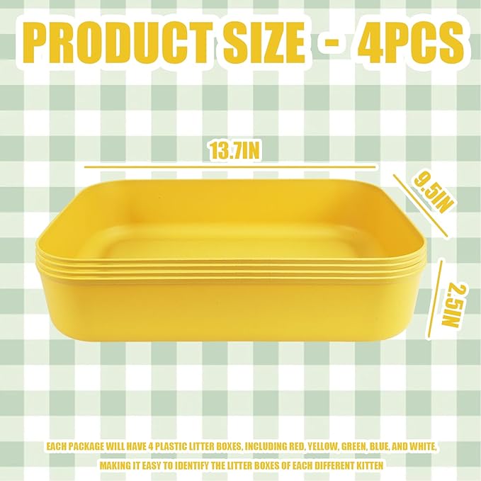 Small Litter Box, Plastic Kitten Litter Box, 13.9 x 9.8 x 3 Inch Open Litter Box - Image 2