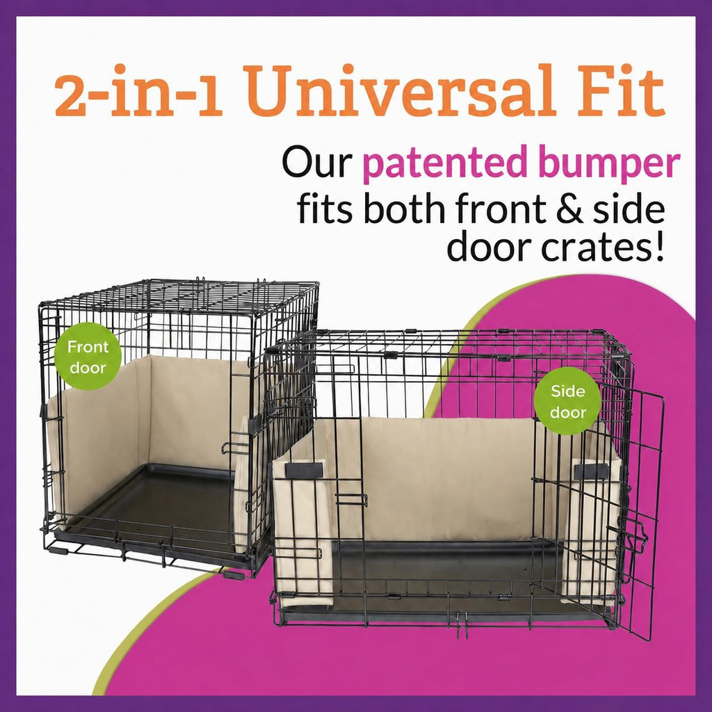 Pet Dreams Dog Crate Bumper - Patented Comfy Liner & Dog Tail Protector for Inside Crate, Fits iCrate Cages 18, 24, 30, 36, 42, 48 Inches (Pink, Medium, 30")